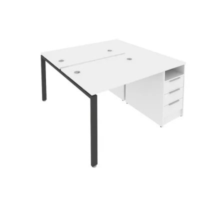 Рабочая станция с опорной тумбой Metal System Б.РС-СТП-2.1 Белый/Антрацит_0