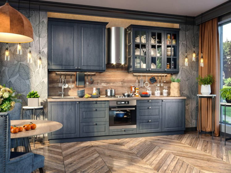 Шкаф кухонный 300 Мокка ЛД 274.310.000.144 Черный Дуб фактурный антрацит_1