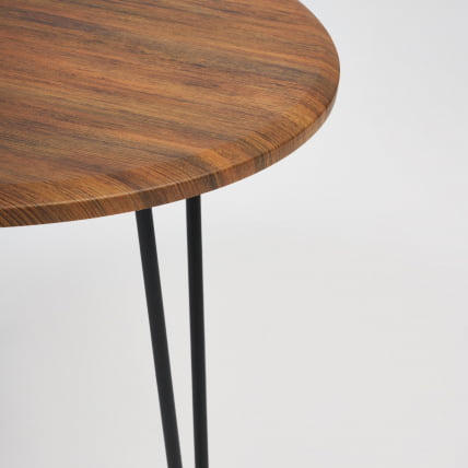 Стол журнальный HURON МДФ/металл, 55*55*45 см, Дуб Американский (ножки черные)_1