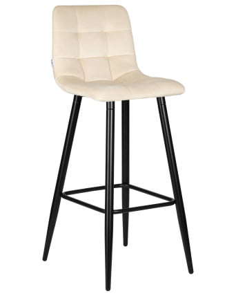Стул барный DOBRIN NICOLE (черные матовые ножки, кремовый велюр (108-113))_0