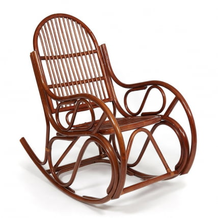 Кресло-качалка VIENNA (разборная) / без подушки / ротанг top quality, 58x133x102 см, Pecan (орех)_0