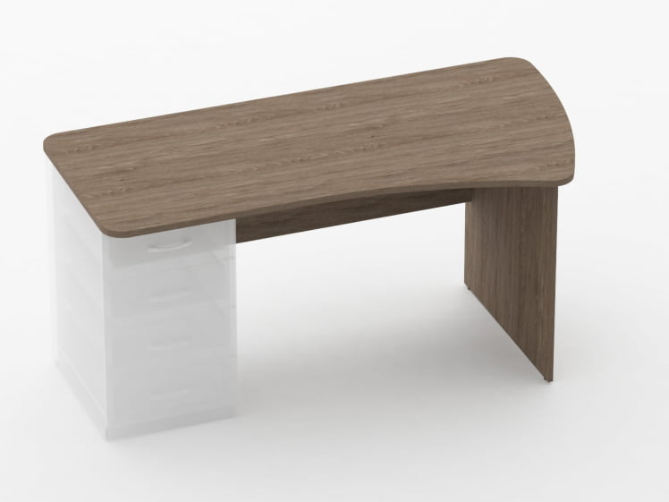 Стол эргономичный под встроенную тумбу Glassy 1.121.16Пр Дуб Верцаска_0