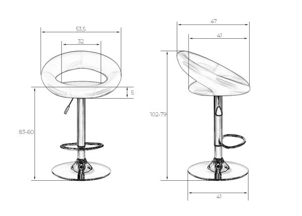 Стул барный DOBRIN MIRA (кремовый) 2 шт_8