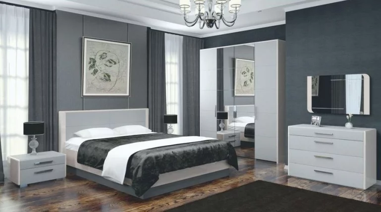 Шкаф четырехстворчатый Вива ШР-4 с зеркалом Фарго Мокко глянец_2