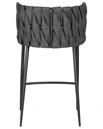 Стул полубарный DOBRIN AMELIA COUNTER (серая ткань (F-48), темно-серый винтажный PU (MF-12))_4