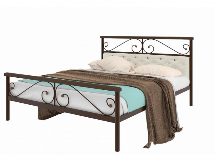 Кровать Эсмеральда plus мягкая 1200х2000 Коричневая_0