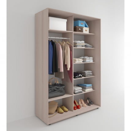 Шкаф-купе 2-х дверный Акцент-Лайт Д3 1000х600 Ясень шимо светлый_1