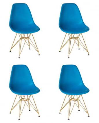 Стул обеденный ДОБРИН ДСР (ножки золотые, цвет голубой (БЕ-02)) 4 шт / DOBRIN DSR (BE-02))_0