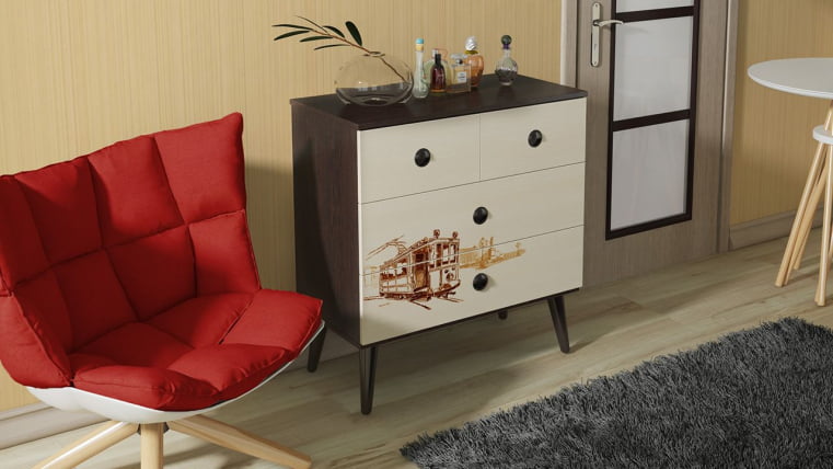 Комод тип 8 с рисунком Венге цаво/дуб молочный_2