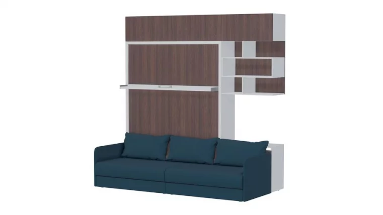 Диван Лайт К 1600 с полкой Белый Дуб Сантана Либерти 38_0