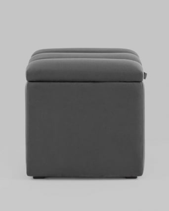 Пуф с крышкой Нильсон велюр Темно-серый_3