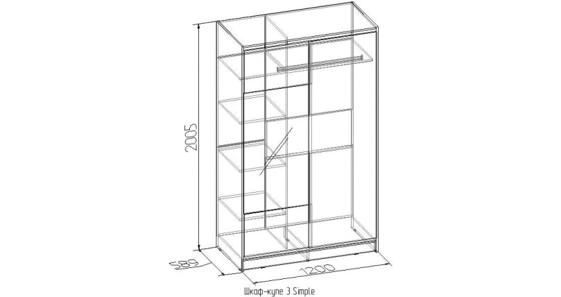 Шкаф-купе 3 Simple Венге_1