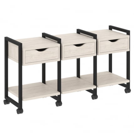 Тумба на колесных опорах наборная. Вариант №4 LOFT VR.L-TN-4.K Металл черный Денвер светлый_0