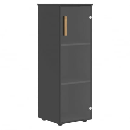 Шкаф колонка с стеклянной дверью правый Forta FMC 40.2 R Черный графит_0