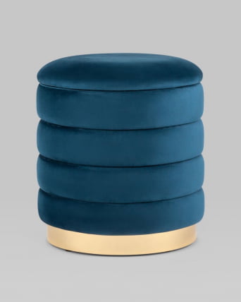 Пуф Франсис с ящиком велюр Синий_2