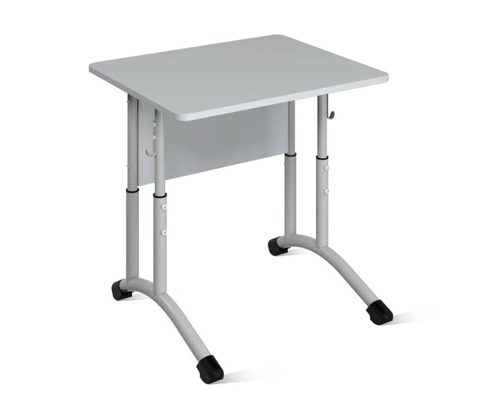 Стол ученический 1-местный регулируемый (рост 5-7) 600х500 мм ЛДСП Ясень шимо светлый/Металл Серый_0