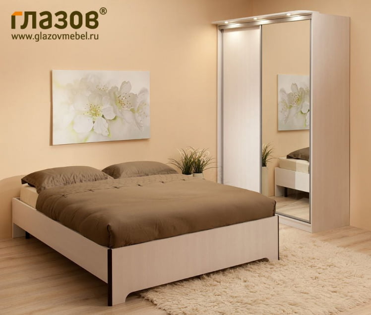 Кровать (1600) Эко 2 Дуб сонома (спальня)_2