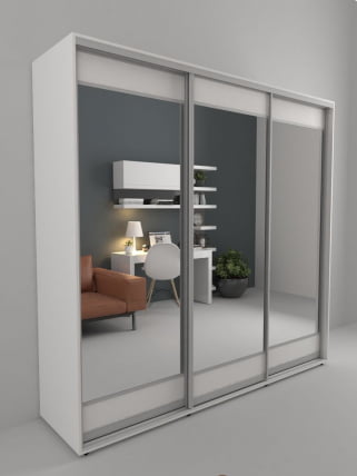 Шкаф-купе 3-х дверный Акцент-Лайт 3 1500х600 Выбеленное дерево_0