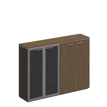 Шкаф для документов комбинированный (стекло-закрытый) VELAR ВЛ 322 ДТ Дуб табачный_0