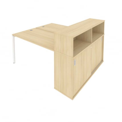 Рабочая станция с опорным шкафом-купе Metal System Б.РС-СШК-2.3 Акация/Белый_0