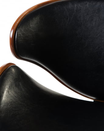 Стул барный DOBRIN KARTER BLACK (коричевый орех дерево (BWW), черный PU)_4