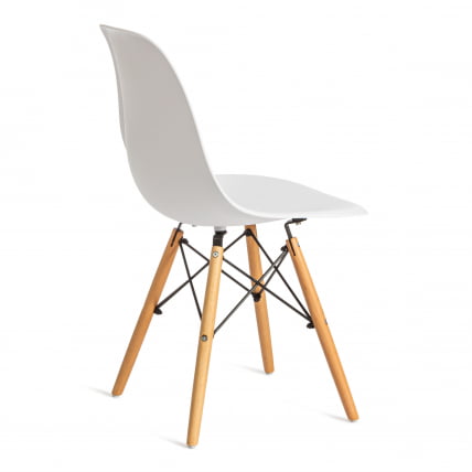 Стул CINDY (EAMES) (mod. 1801) дерево бук/металл/сиденье пластик, 45x51x82 см, White (белый)_2