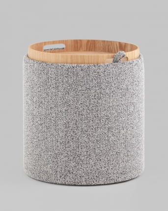 Пуф-столик с ящиком Хюгге XS букле серый_6