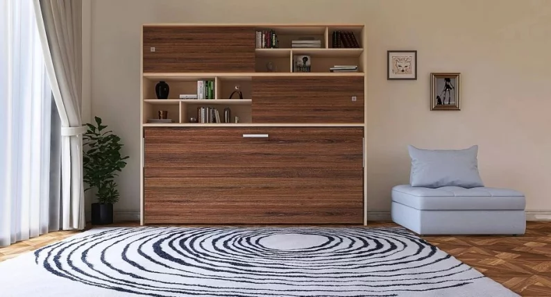 Кровать-трансформер Смарт 3 с полками Ясень шимо темный_0