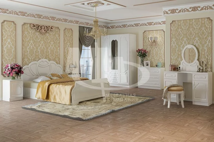 Модульная спальня Гармония набор №1 Белый глянец_0