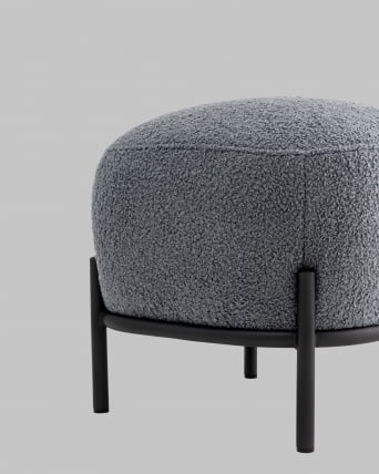 Пуф Стоун П букле Fluffy темно-серый_4