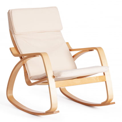 Кресло-качалка mod. AX3005 дерево береза, ткань: полиэстер/хлопок, 61х94,5х104 см, дерево: дуб #3, ткань бежевая 1501-4_0