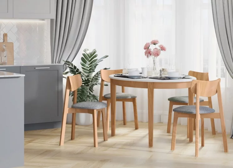 Стул с мягким сиденьем Вега Rosy Grey жаккард Дуб золотой_5