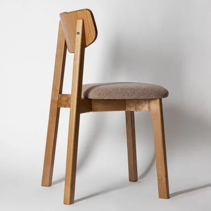 Стул с мягким сиденьем Вега Rosy Grey жаккард Эмаль белая_1