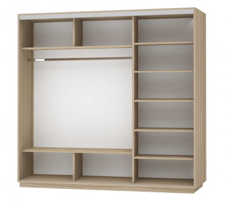 Шкаф-купе трехдверный Экспресс Трио Элемент 2400х2400h Ясень шимо светлый_1