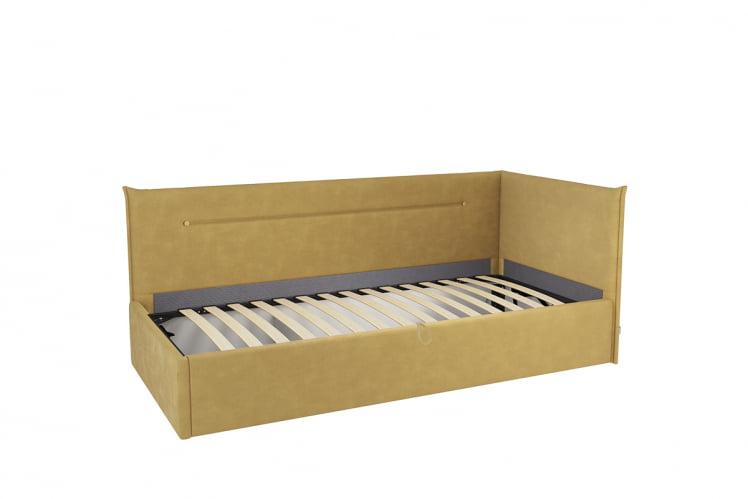 Кровать  0.9 Альба (Тахта) КМ.T-16 медовый (велюр)_1