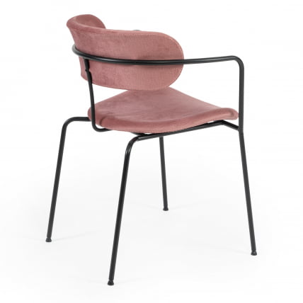 Стул VAN HALLEN (mod. 2433S) ткань/металл, 54,5х53,5/76 см, высота до сиденья 46 см, коралловый/черный_2