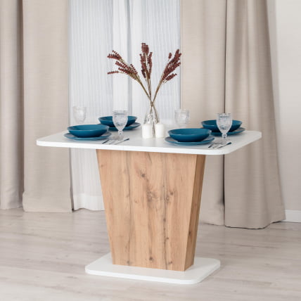 Стол обеденный GENT ЛДСП, 110-145x68,6x75,5 см, Дуб вотан/Белый_14