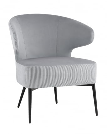 Кресло лаунж Royal Stripes велюр Серый_0