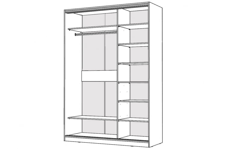 Шкаф-купе 2-х дверный Виктория 1600х584х2300, Белый 16ДЗДЗ-ПП-Б 310-313_1