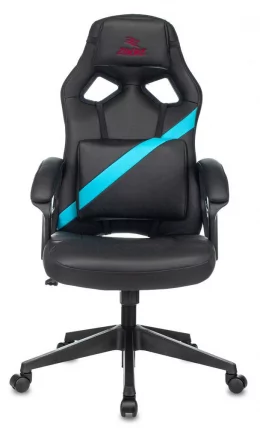 Геймерское кресло Бюрократ ZOMBIE DRIVER Черный-голубой_1