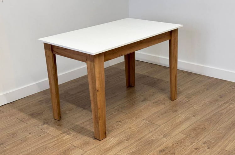 Стол обеденный раздвижной Цезарь белое дерево/дуб крафт золотой_3