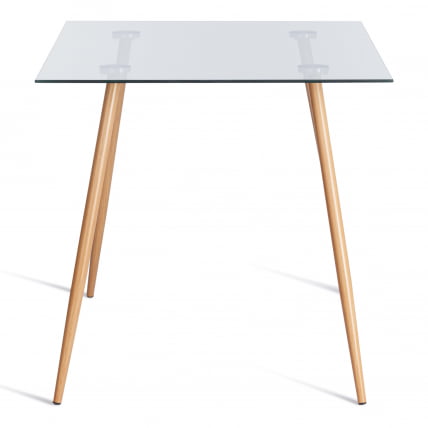 Стол SOPHIA (mod. 5003) металл/стекло (8мм), 110 х 80 х 75 см, бук/прозрачный_1