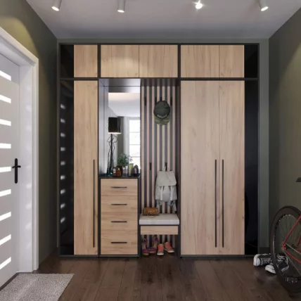 Антресоль двухдверная Неаполь ЛД 134.070.000 Черный Дуб Золотой_2