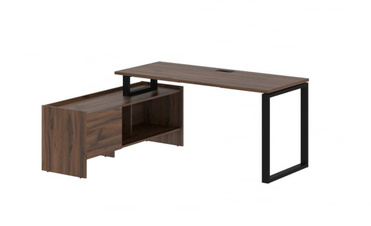 Стол с тумбой EDIS EQCT 17614 Дуб Денвер темный Черный_0