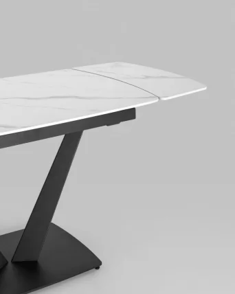 Обеденный стол раскладной Клео120-180 Белый мрамор_3