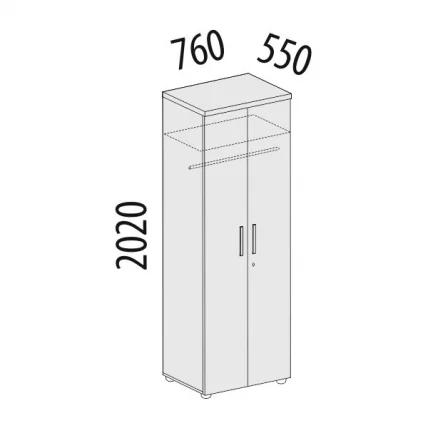 Шкаф для одежды большой с замком Альфа 64.42 Дуб Кронберг_1