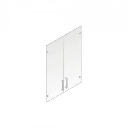 Шкаф для сувениров (глухие+прозрачные двери без рамки) Пр.Ш-2+Пр.ДШ-2СБ Орех_1