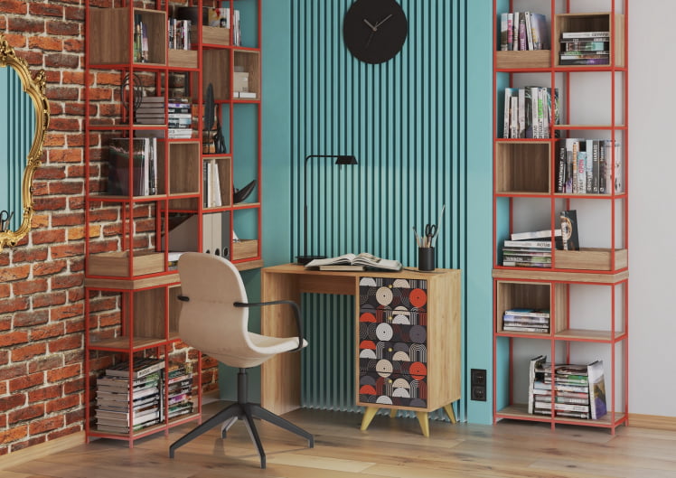 Стол письменный Фьюжн СП-006 дуб крафт золотой/TROPICAL_2