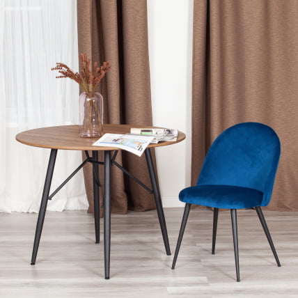 Стул MONRO (mod. 5144) металл/вельвет, 51x56x84 см, синий (HLR 64)/черный_9