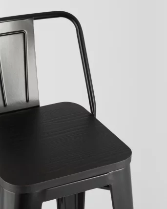 Стул барный Tolix Wood 75.5  со спинкой Черный_8